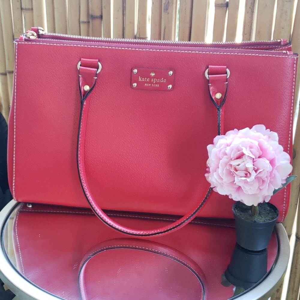 NEW Kate Spade Red Brief Case/Laptop Bag with Duster